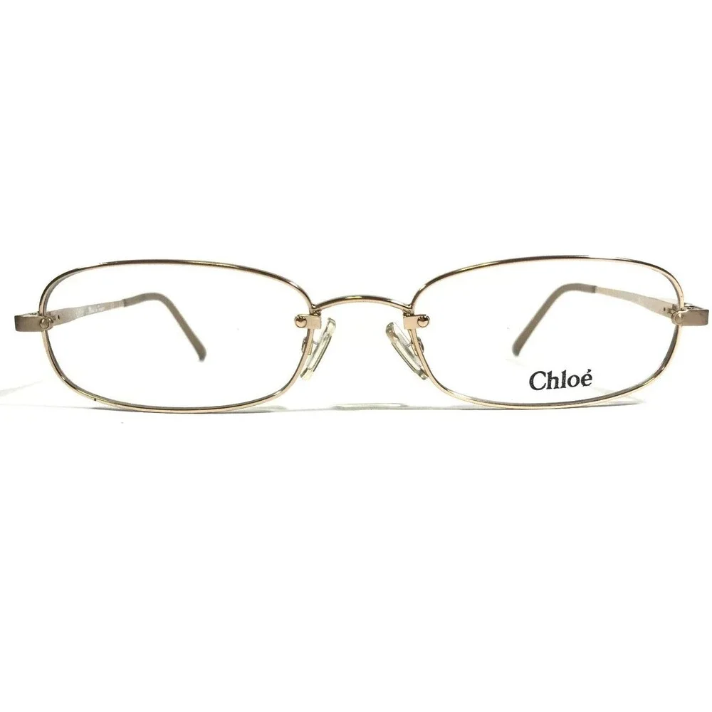 Chloe Eyeglasses Frames CL1108 C03 Shiny Gold Rectangular Full Rim 51-18-135